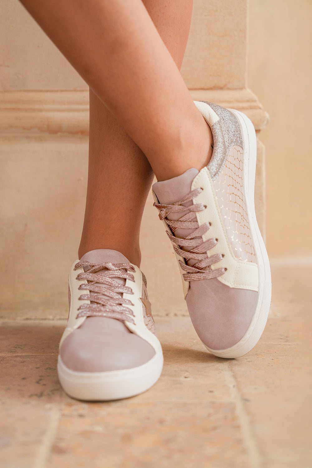 Glitter Star Patchwork Sneakers
