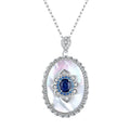 925 Sterling Silver Sapphire Diamond Pendant - Whatever You Like Shop