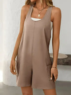 Mandy Pocketed Racerback Wide Strap Romper - Whatever You Like Shop