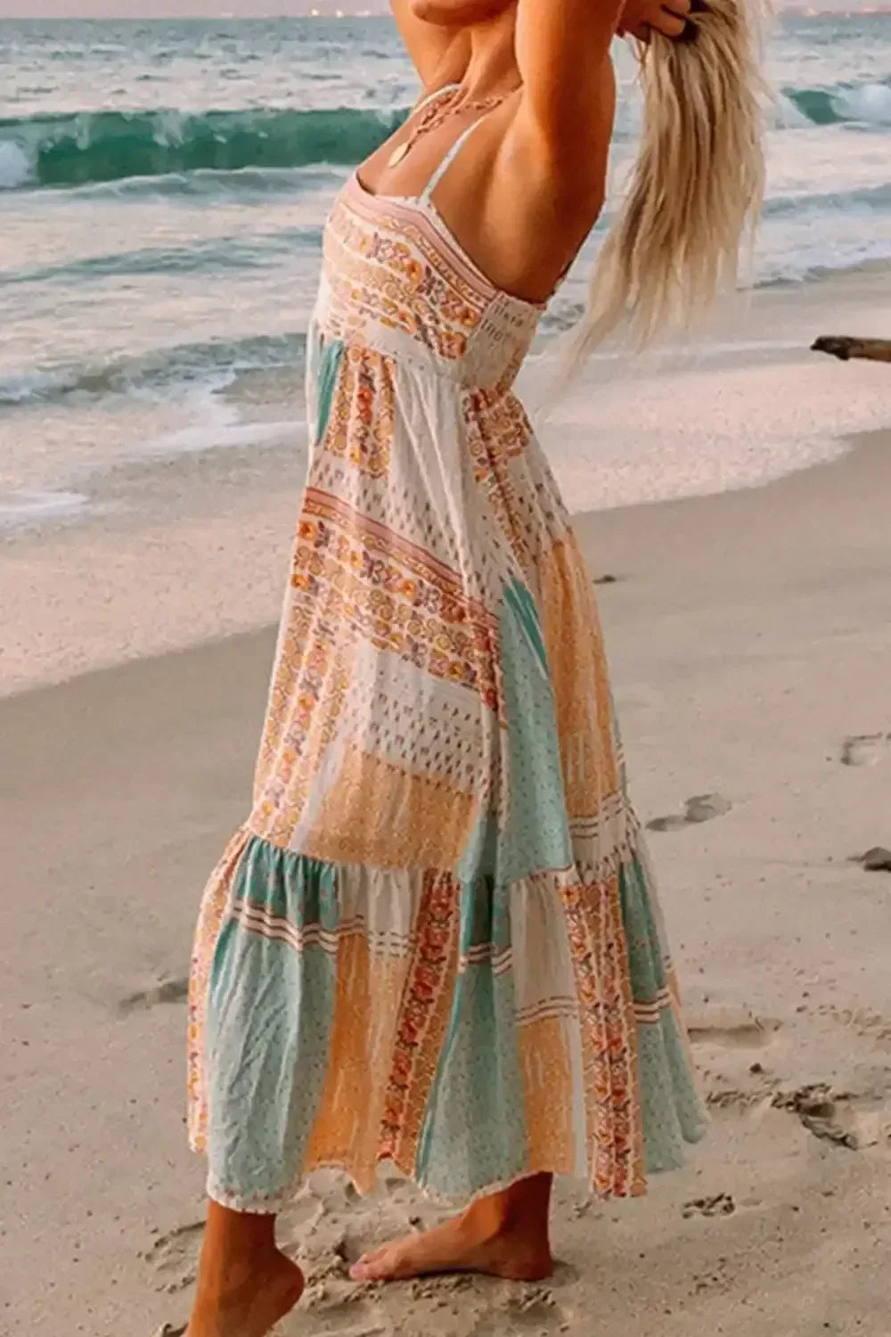 Printed Square Neck Cami Dress - Whatever You Like Shop