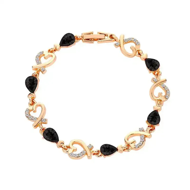 Rhinestones Heart-Shaped Bracelet - Whatever You Like Shop