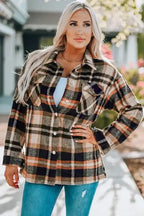 Plaid Pocketed Button Front Shacket - Whatever You Like Shop