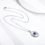 925 Sterling Silver Sapphire Diamond Pendant - Whatever You Like Shop