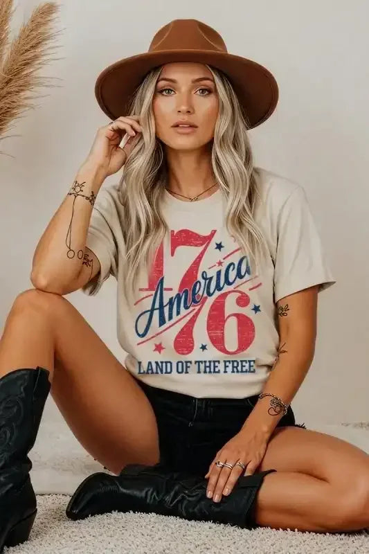 America 1776 Graphic Plus Heavy Cotton Tee - Whatever You Like Shop