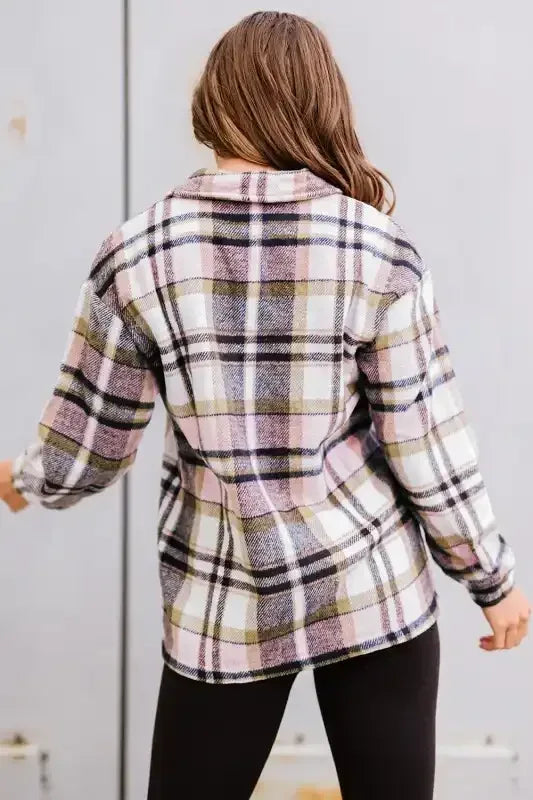 Plaid Pocketed Button Front Shacket - Whatever You Like Shop