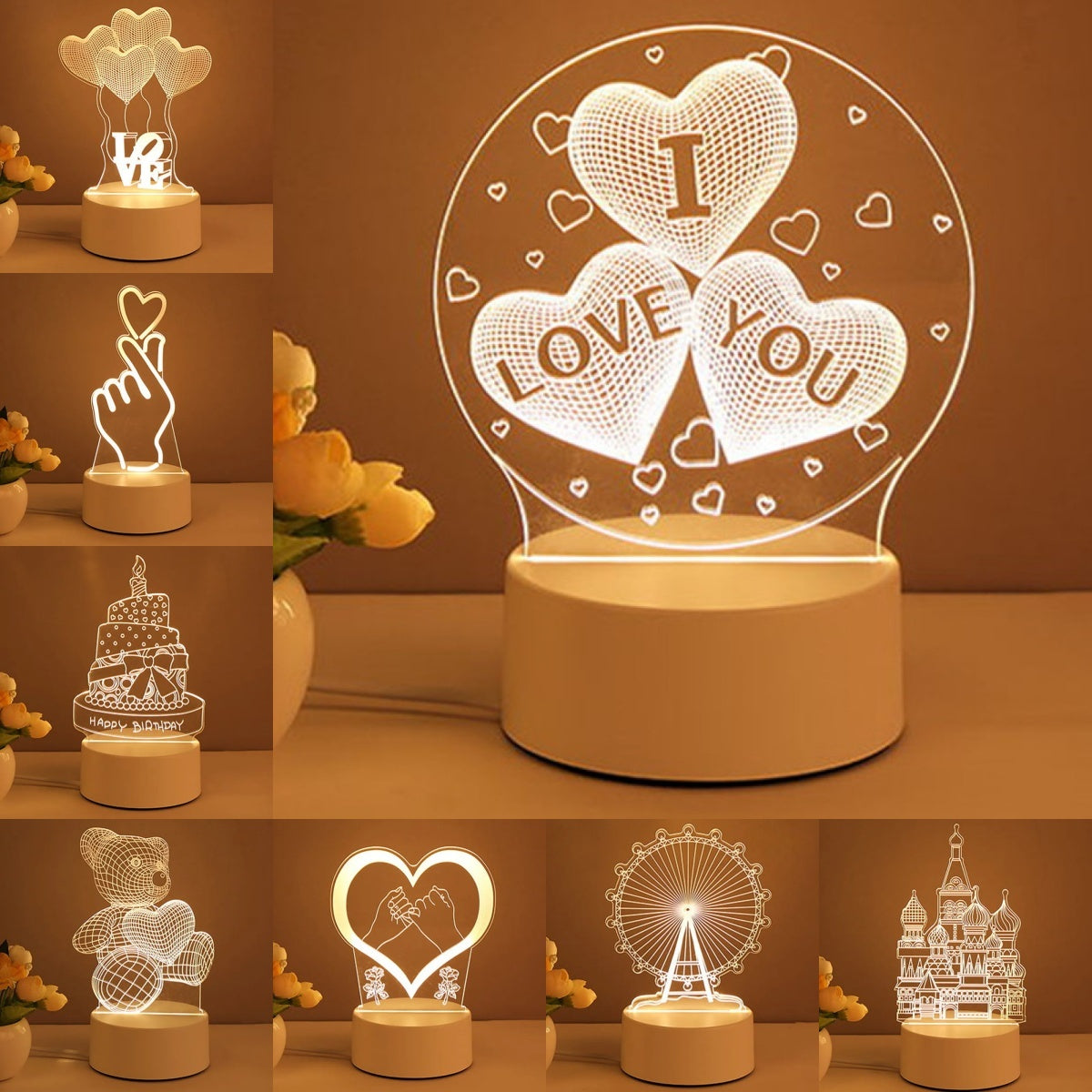 3D Acrylic Lamp LED Night Lights