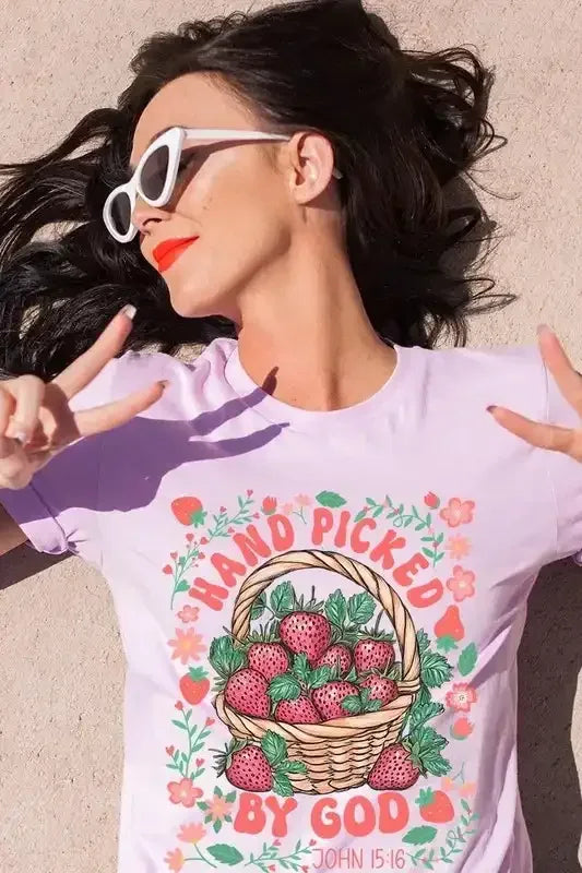 Hand Picked By God Graphic Plus Tee - Whatever You Like Shop