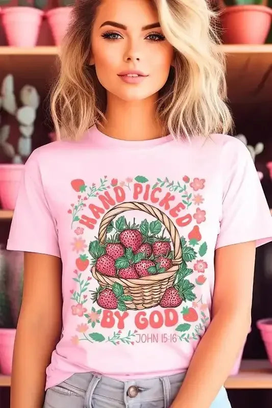 Hand Picked By God Graphic Plus Tee - Whatever You Like Shop