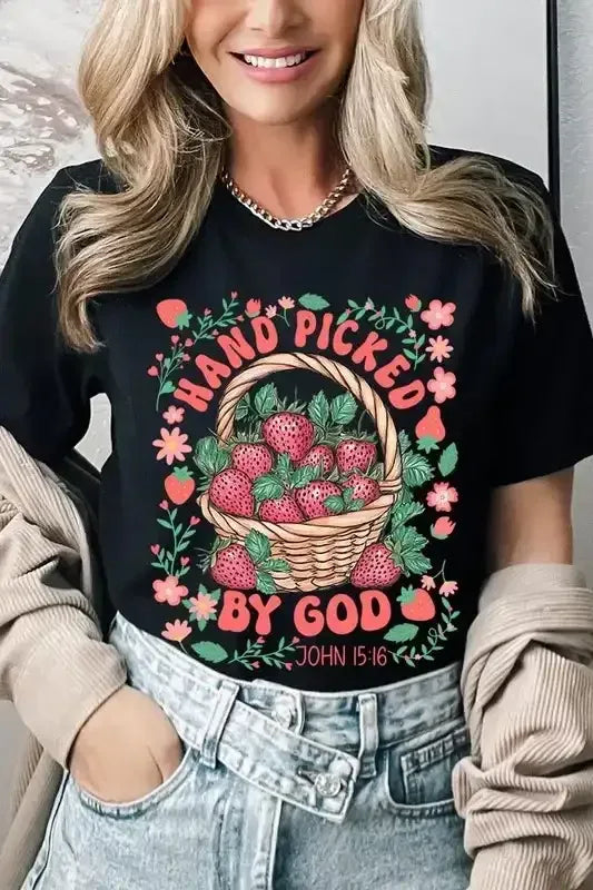 Hand Picked By God Graphic Plus Tee - Whatever You Like Shop