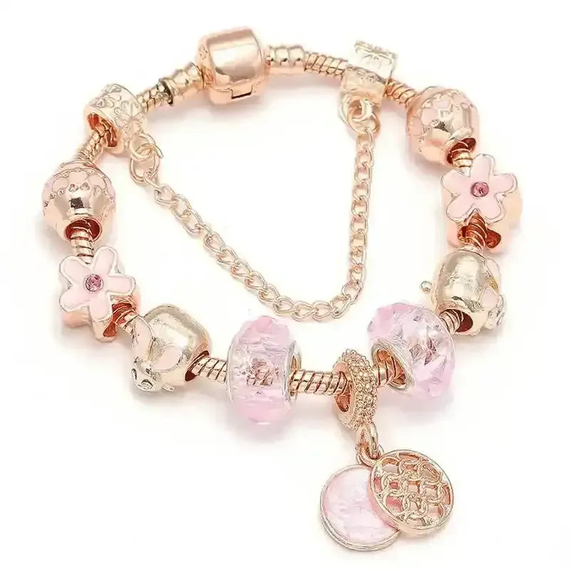 Fashion Rose Gold Charm Bracelet - Whatever You Like Shop
