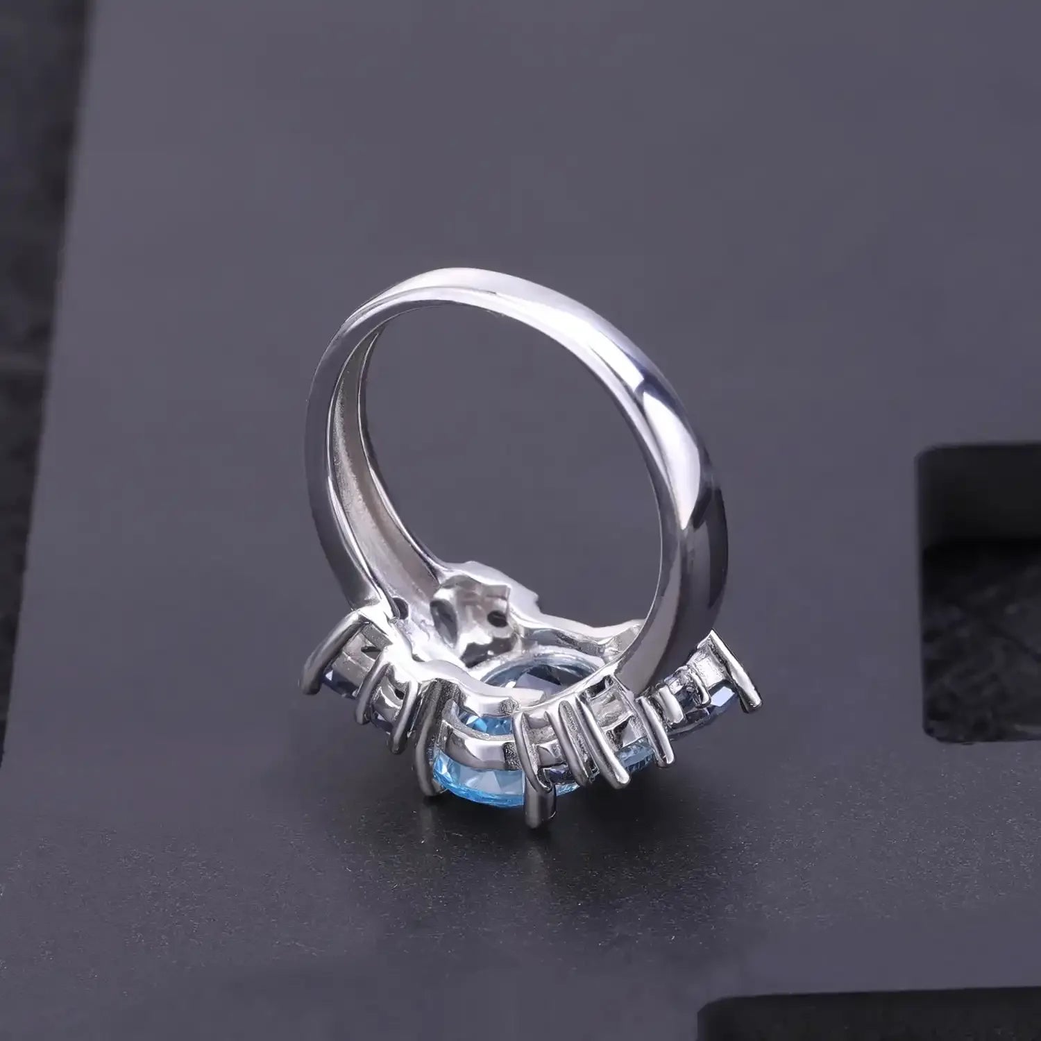 925 Silver Inlaid Natural Topaz Ring - Whatever You Like Shop