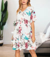 Floral V-Neck Ruffle Dress