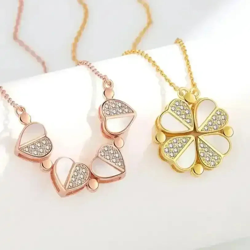 Clover Heart Shape Necklace - Whatever You Like Shop
