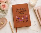 Fearfully Wonderfully Made Journal | Psalm 139:14 Leather-Look Bible Verse Notebook