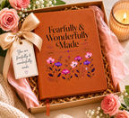 Fearfully Wonderfully Made Journal | Psalm 139:14 Leather-Look Bible Verse Notebook