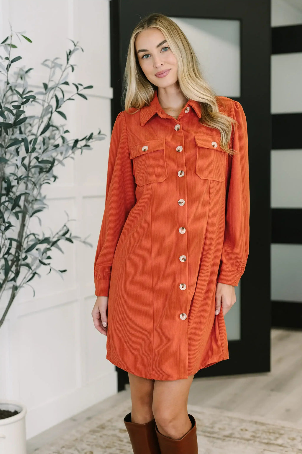 Clever in Corduroy Shirt Dress - Whatever You Like Shop