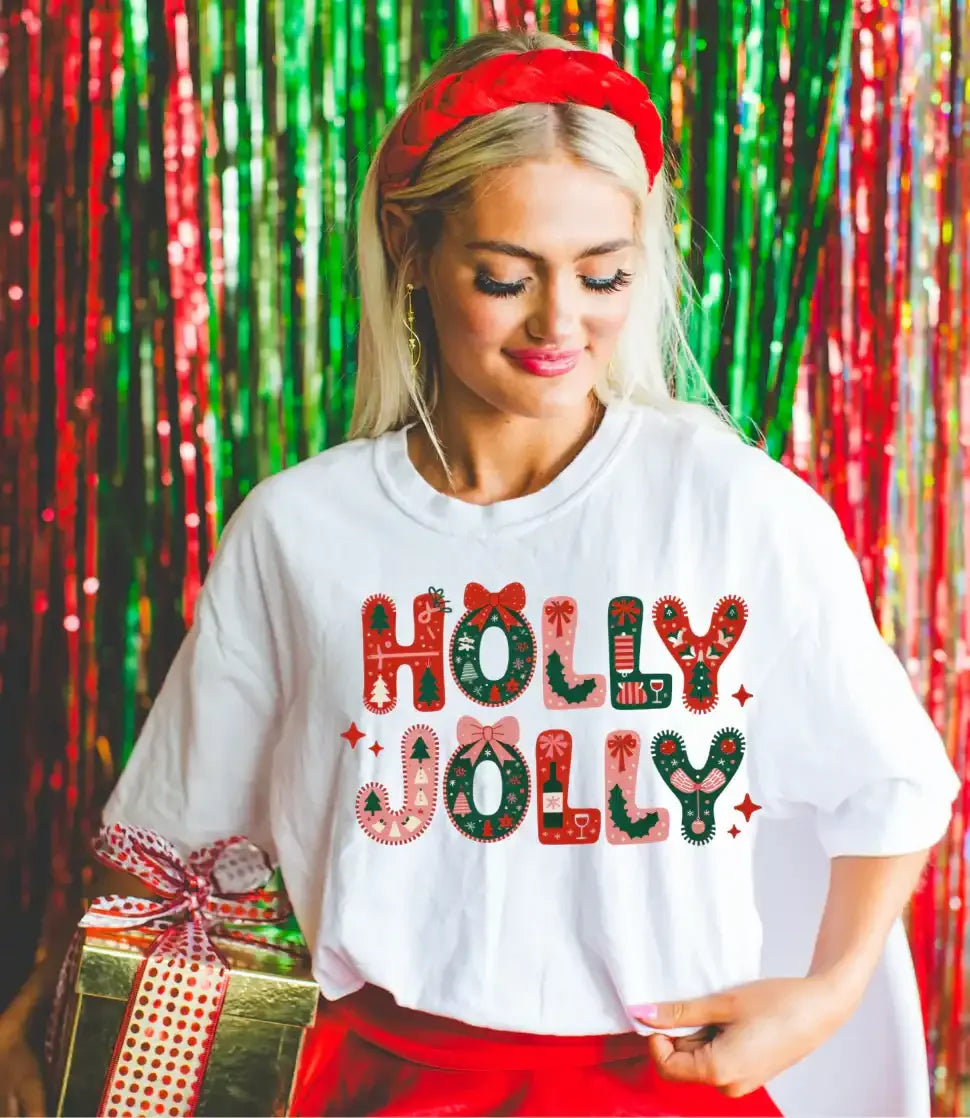 Holly Jolly Graphic Tee and Sweatshirt - Whatever You Like Shop