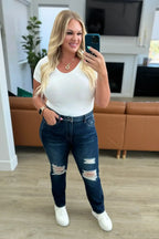 Montana High Rise Rigid Magic Distressed Straight Jeans - Whatever You Like Shop