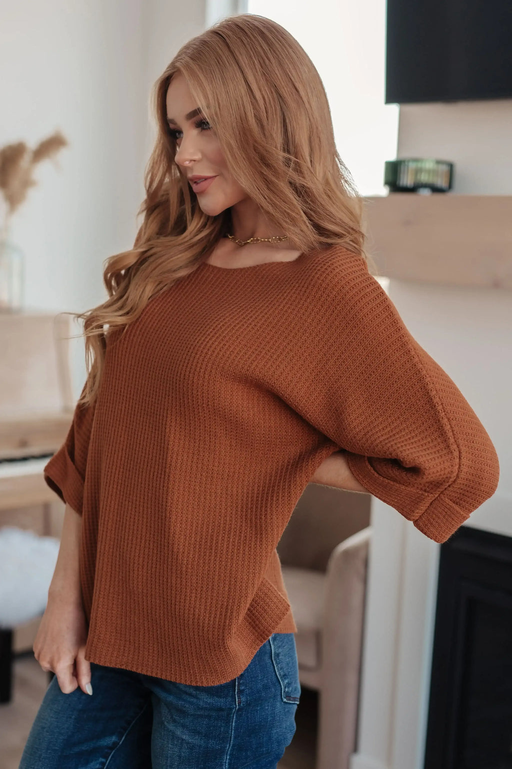 Lotta Love Knitted Sweater Top in Rust - Whatever You Like Shop