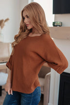 Lotta Love Knitted Sweater Top in Rust - Whatever You Like Shop