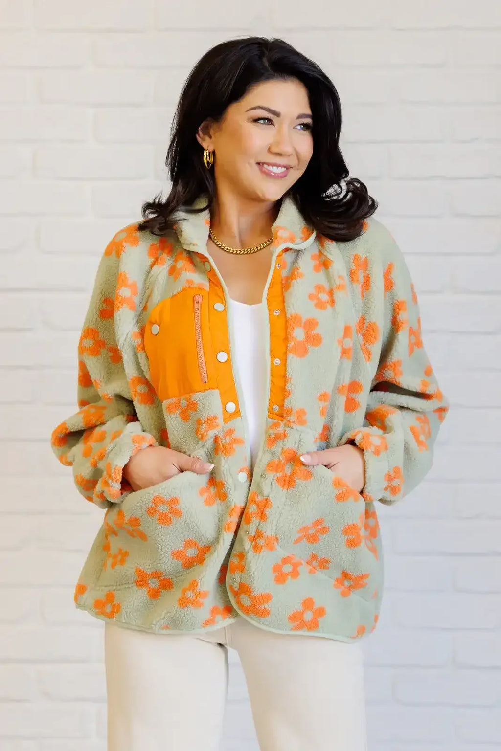 Love It Don't Leave It Floral Fleece Jacket - Whatever You Like Shop