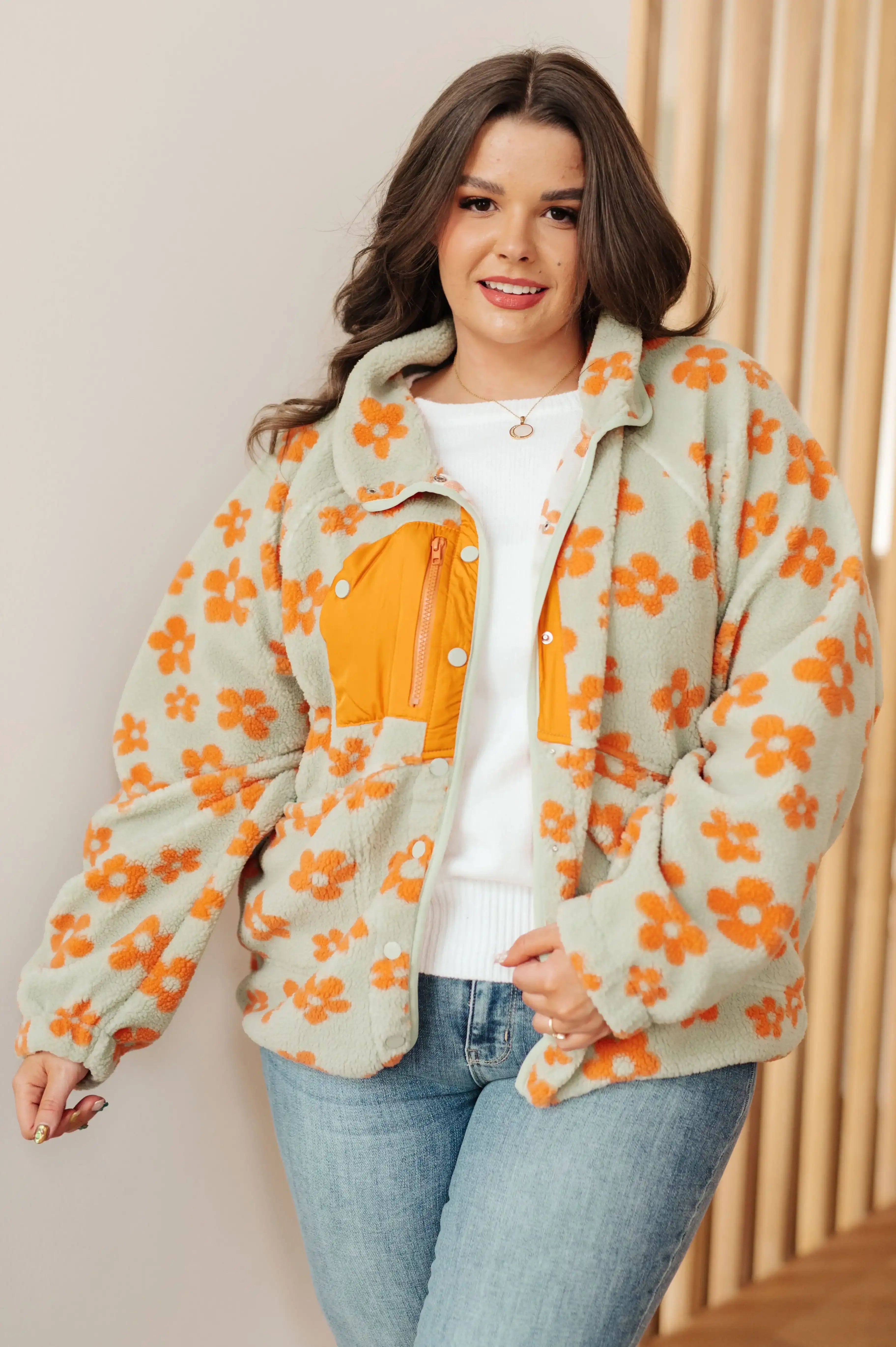 Love It Don't Leave It Floral Fleece Jacket - Whatever You Like Shop