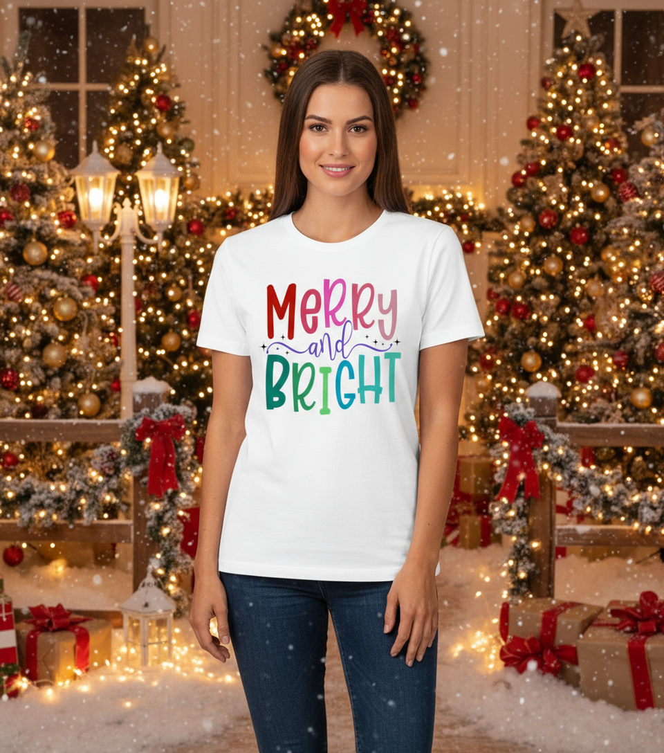 Merry and Bright Graphic Tee and Sweatshirt