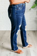 Montana High Rise Rigid Magic Distressed Straight Jeans - Whatever You Like Shop