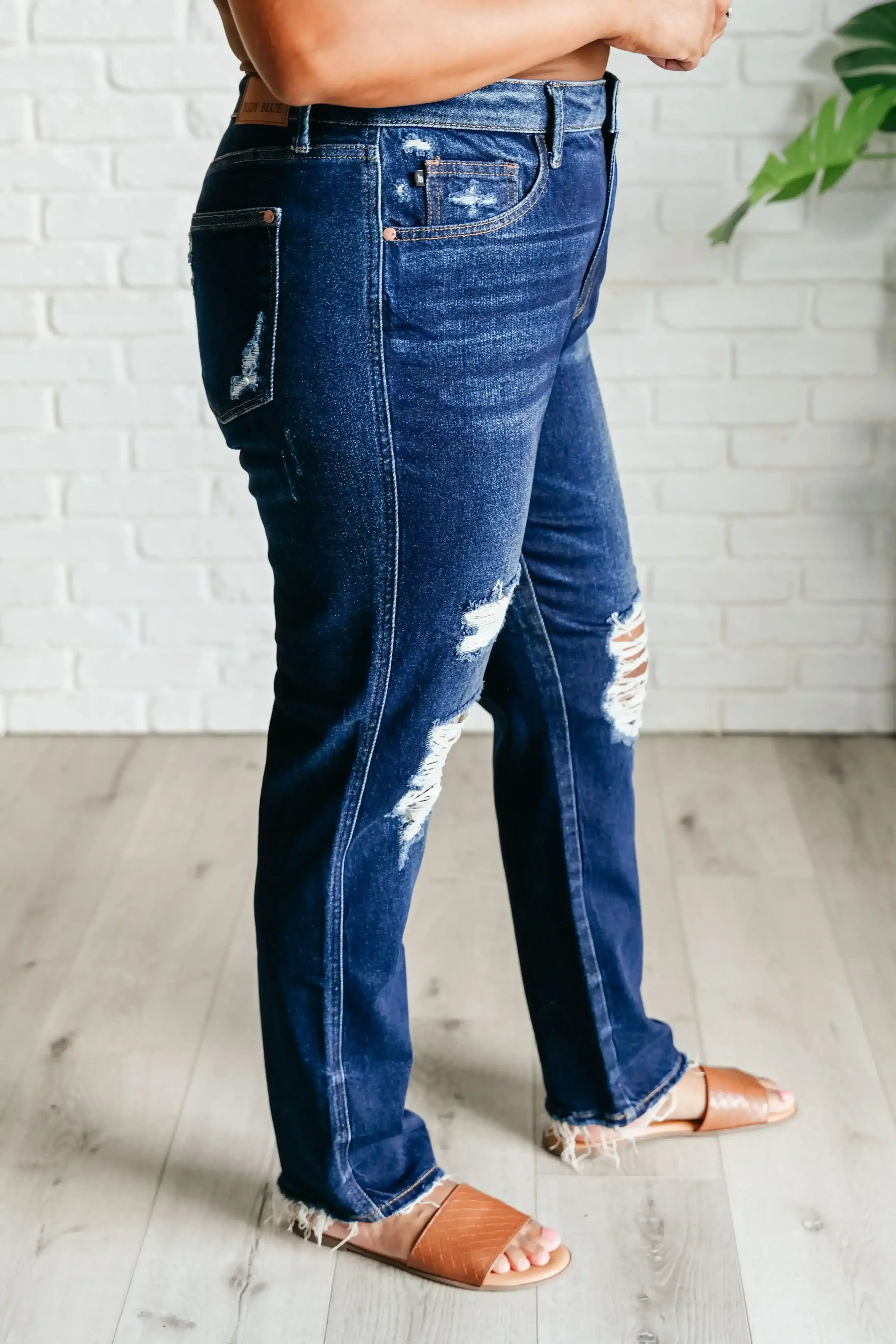 Montana High Rise Rigid Magic Distressed Straight Jeans - Whatever You Like Shop