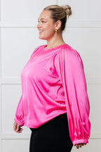 Not Exaggerating Satin Puff Sleeve Blouse - Whatever You Like Shop