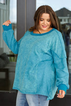 Ocean's Apart Mineral Wash Pullover - Whatever You Like Shop