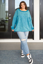 Ocean's Apart Mineral Wash Pullover - Whatever You Like Shop