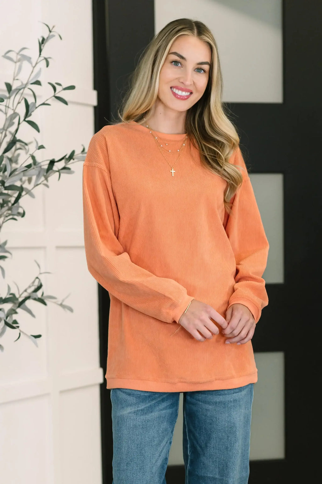Taking A Drive Oversized Corded Sweatshirt - Whatever You Like Shop