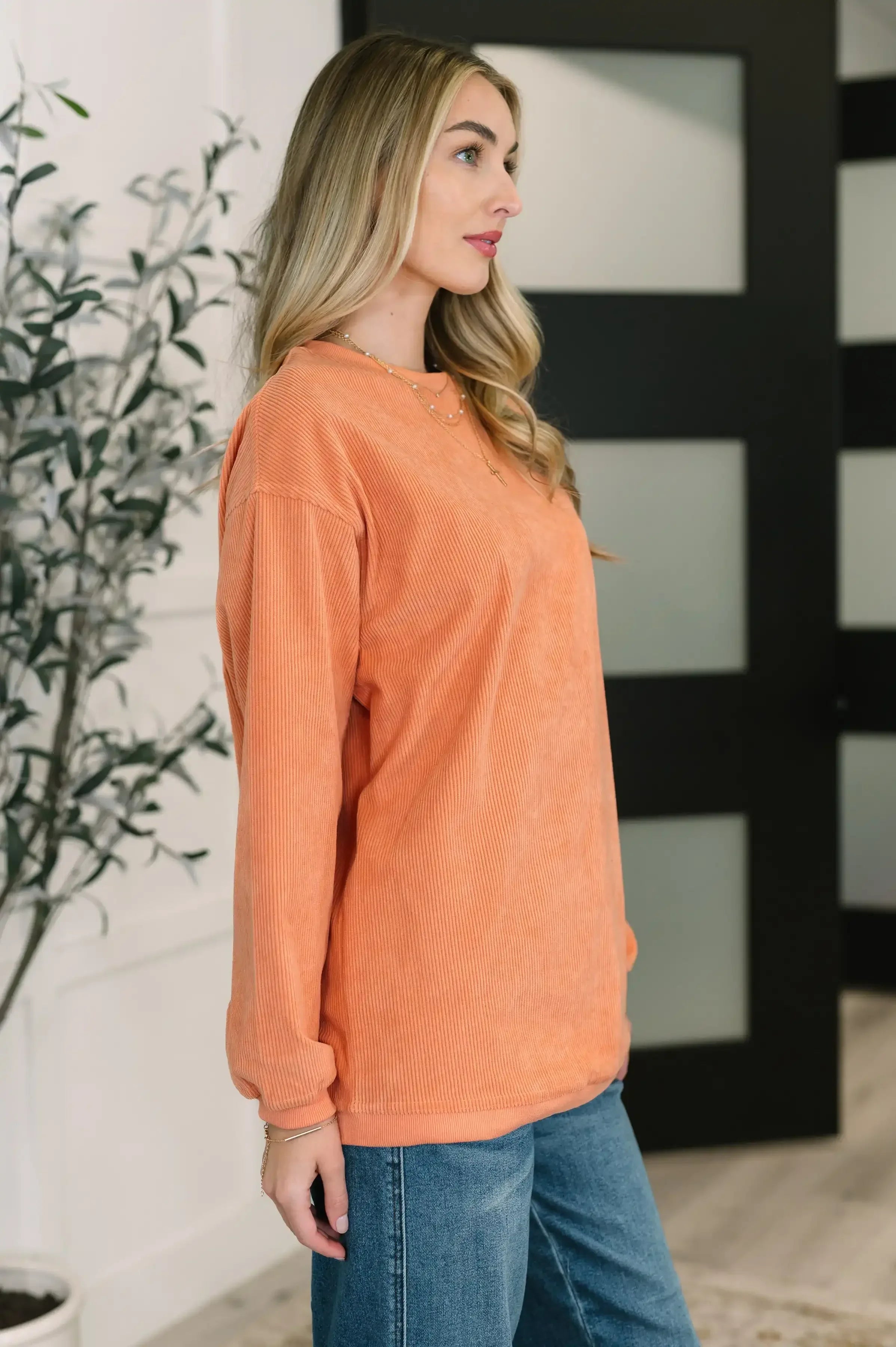 Taking A Drive Oversized Corded Sweatshirt - Whatever You Like Shop