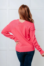Very Understandable V-Neck Sweater in Pink - Whatever You Like Shop