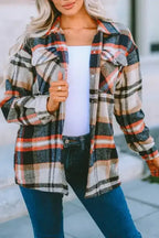 Plaid Pocketed Button Front Shacket - Whatever You Like Shop