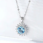 925 Silver Natural Topaz Necklace Female - Whatever You Like Shop