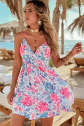 Floral Wrap Spaghetti Strap Dress