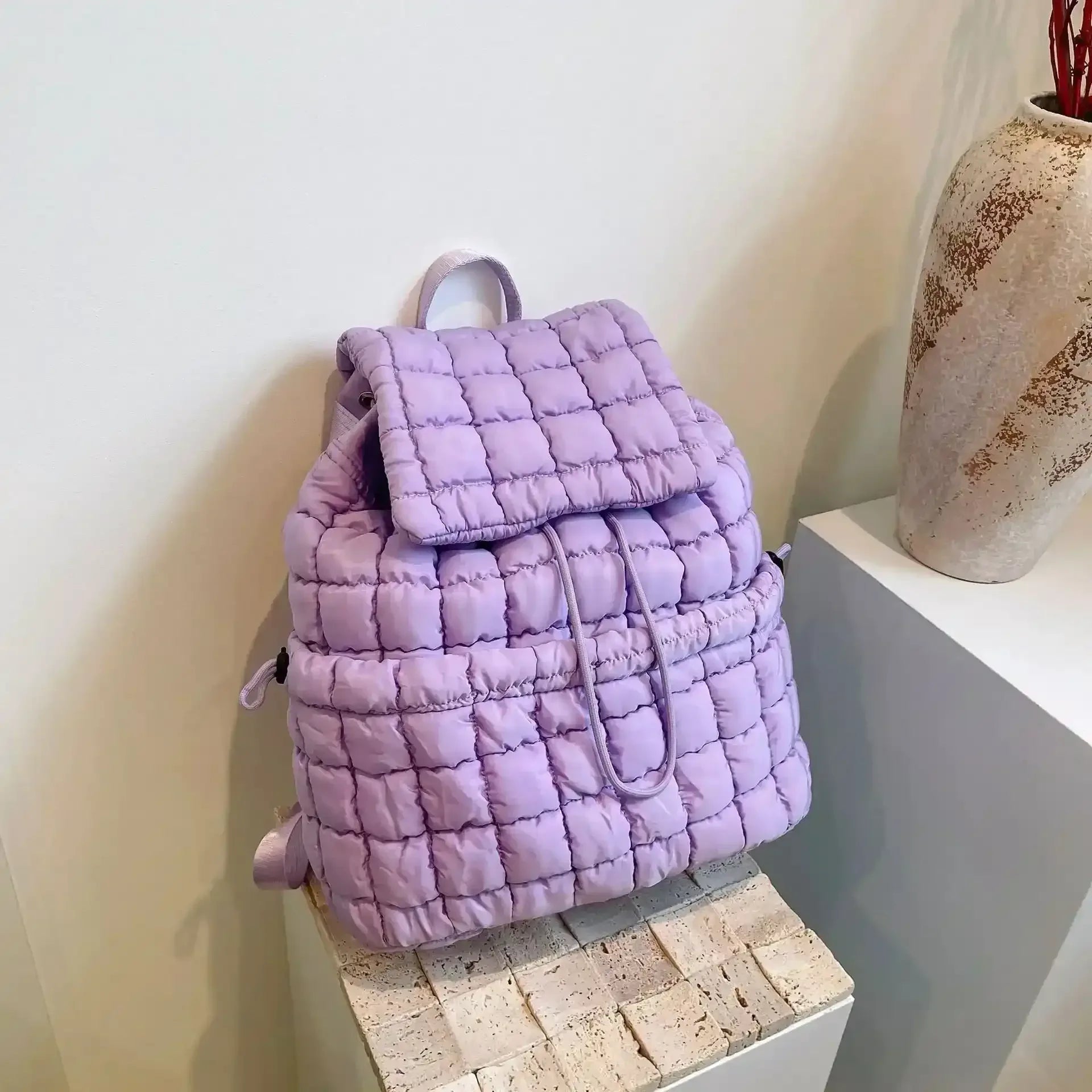 Quilted Puffy Down Backpack - Whatever You Like Shop