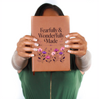 Fearfully Wonderfully Made Journal | Psalm 139:14 Leather-Look Bible Verse Notebook