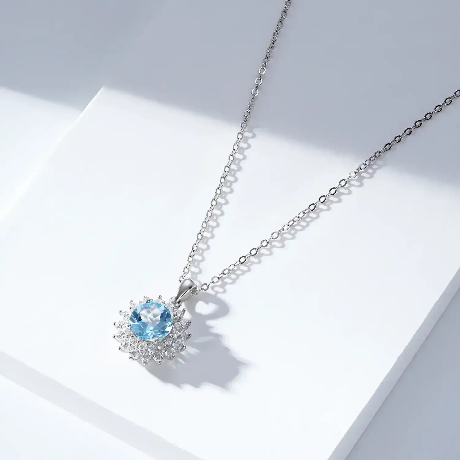 925 Silver Natural Topaz Necklace Female - Whatever You Like Shop