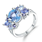 925 Silver Inlaid Natural Topaz Ring - Whatever You Like Shop
