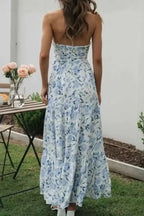 Floral Halter Neck Tiered Maxi Dress - Whatever You Like Shop