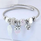 Beaded Owl Angel Wings Bracelet - Whatever You Like Shop