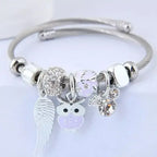 Beaded Owl Angel Wings Bracelet - Whatever You Like Shop