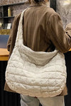 Beige Quilted Zipper Large Jennie Shoulder Bag - Whatever You Like Shop