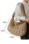 Beige Quilted Zipper Large Jennie Shoulder Bag - Whatever You Like Shop