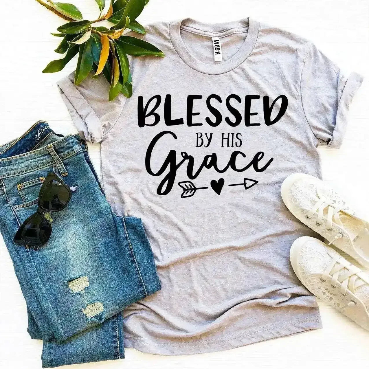 Blessed by His Grace T-Shirt - Whatever You Like Shop