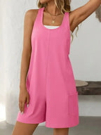 Mandy Pocketed Racerback Wide Strap Romper - Whatever You Like Shop