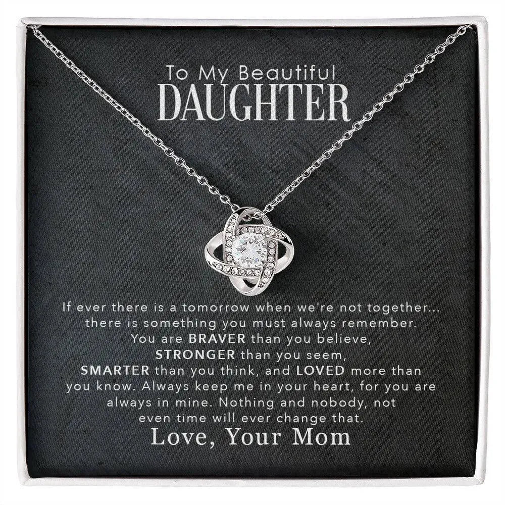 Buy: Gifts for Daughter: Beautiful Daughter-Love Knot Necklace - Whatever You Like Shop